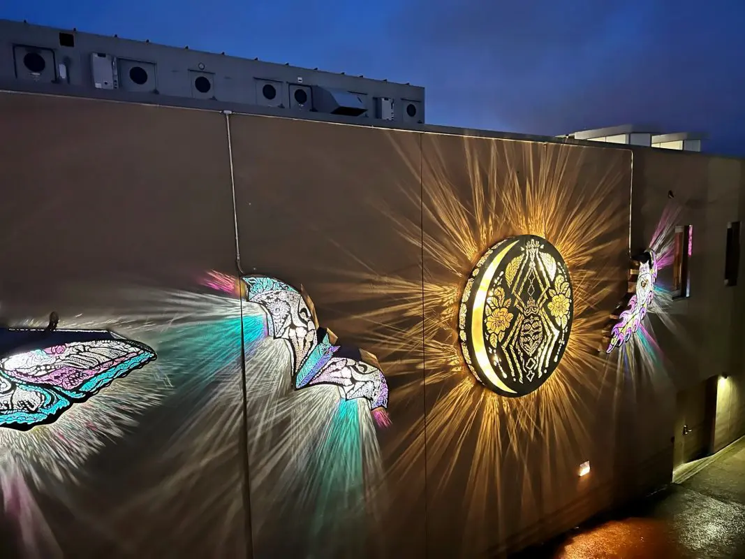 Colorful nocturnal lanterns.