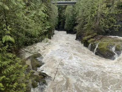 February 2020 High Flow Event at Middle Fork Diversion Dam - Downstream of Dam