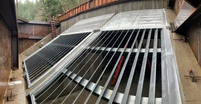 Close-up view of new intake structure