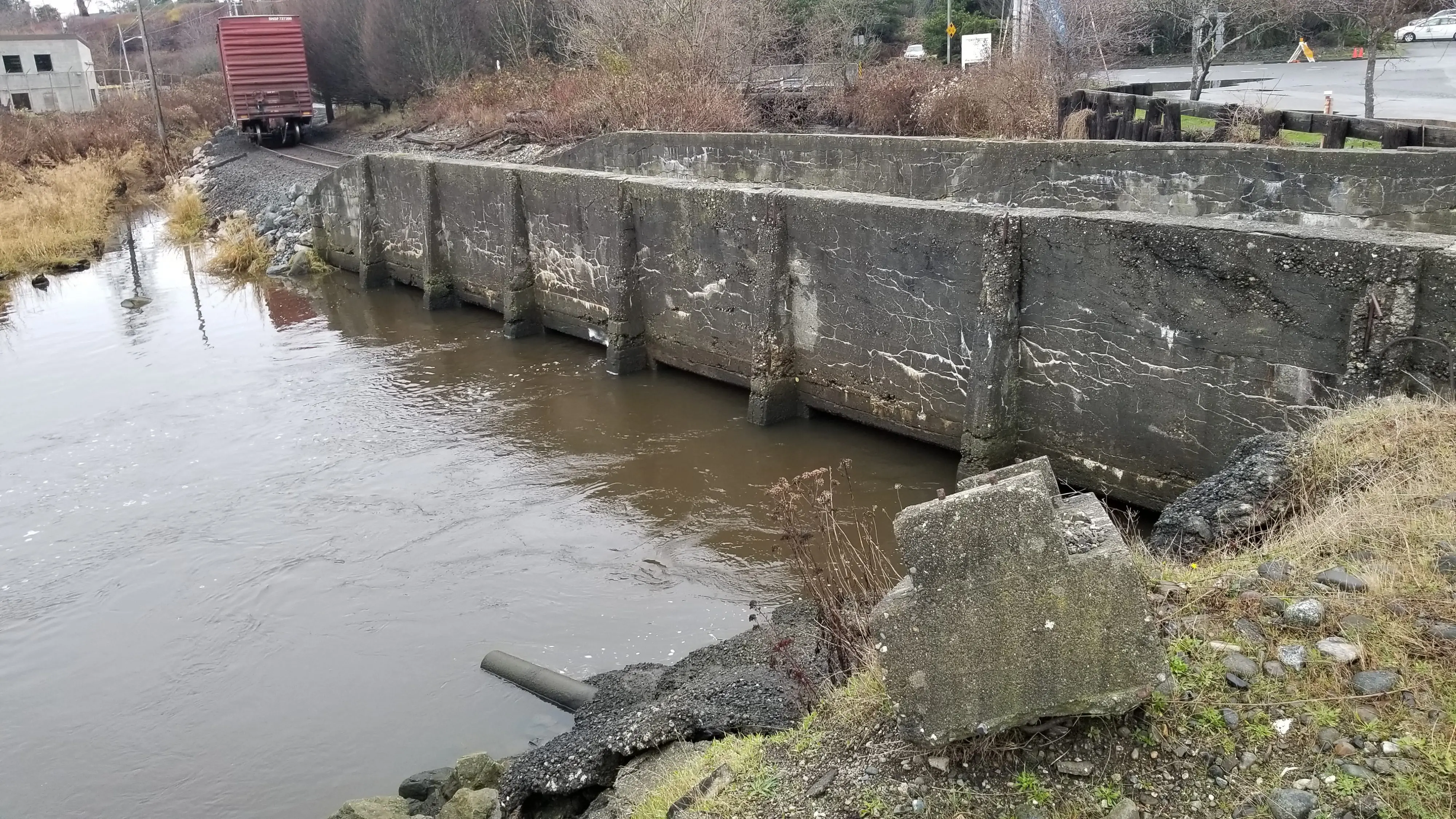 Concrete structure over water