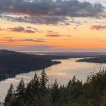 Landscape image of Lake Whatcom at sunset