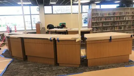 Library renovation desk