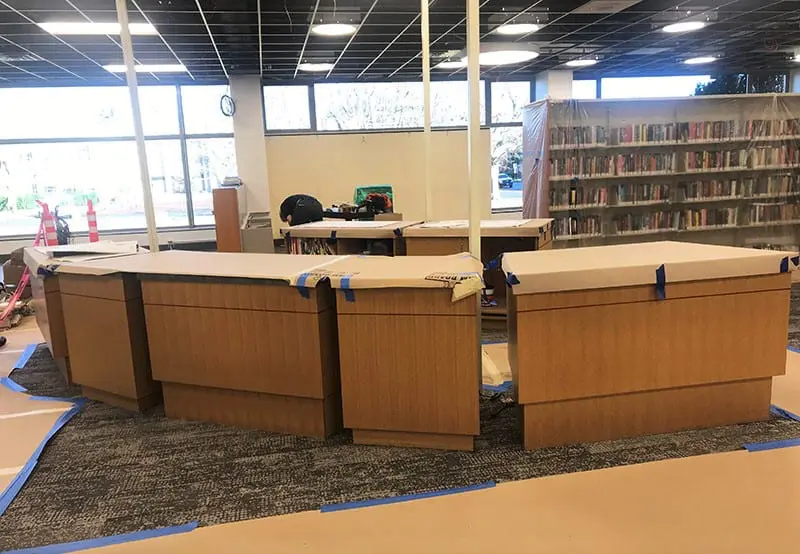 Library renovation desk