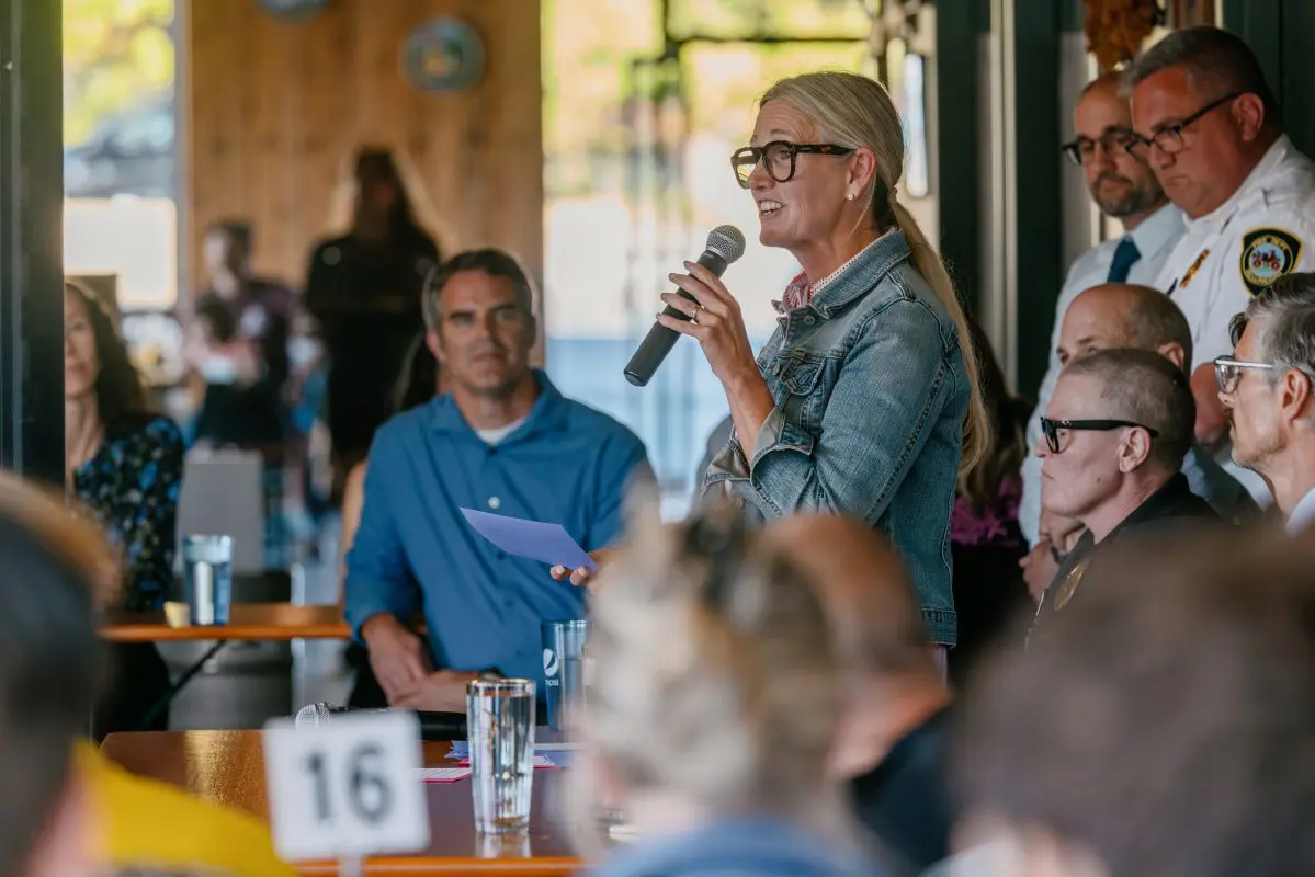 Bellingham Mayor Kim Lund addresses a crowd