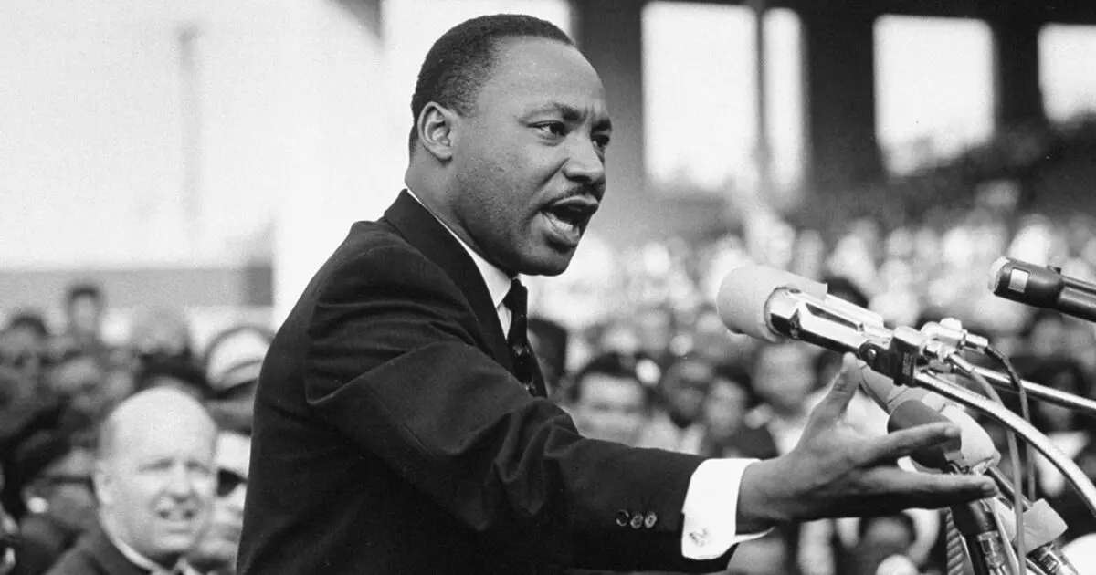 Martin Luther King Jr. speaking to a crowd