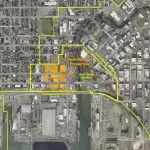 Map showing the location of developments in the Old Town district between the Downtown and Waterfront districts.