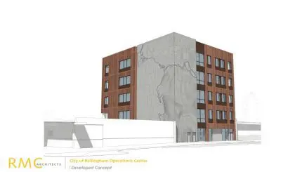 Developed concept of 5-story Operations Center building by RMC Architects