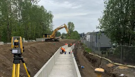 Box culvert for a tributary in progress along Orchard connector