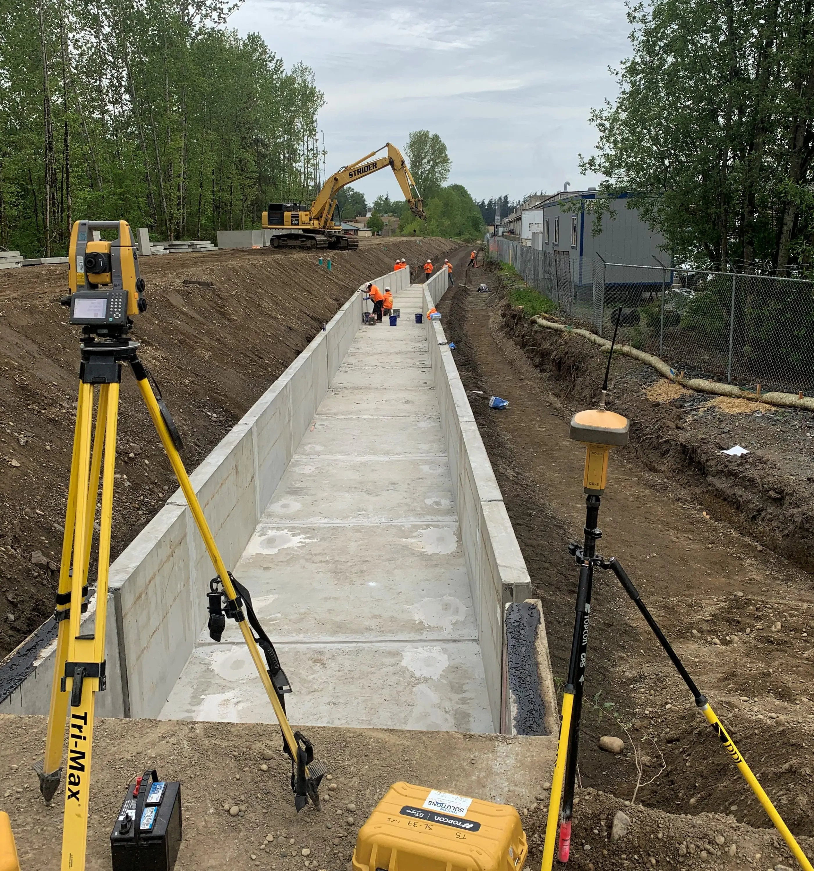 Box culvert for a tributary in progress along Orchard connector