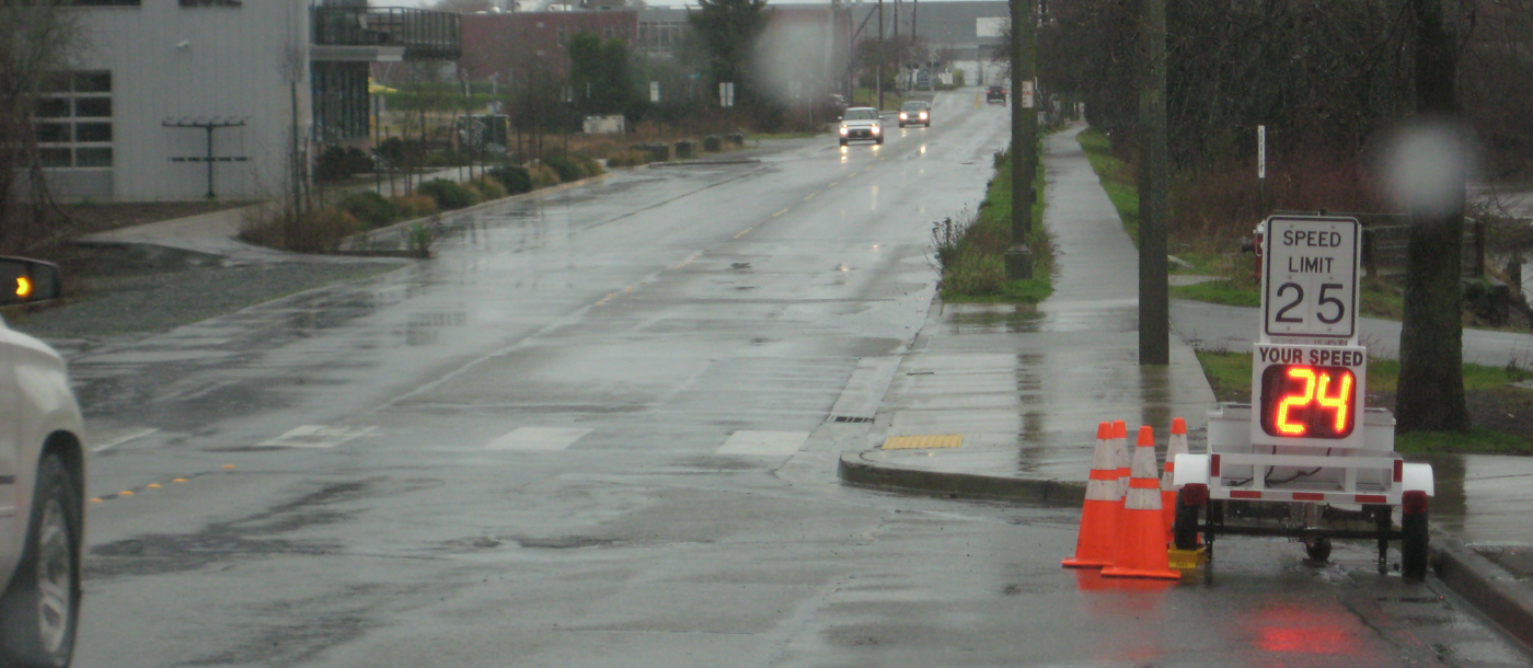 Mobile Speed Radar operating in the rain