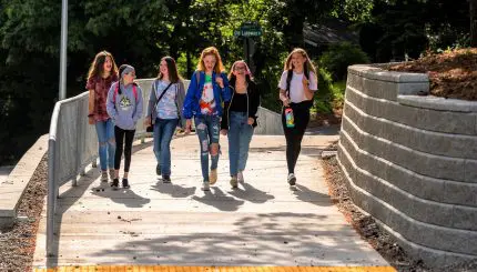 TIP girls Old Lakeway new sidewalk