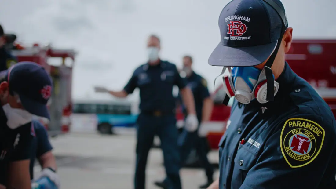 Fire fighters at work