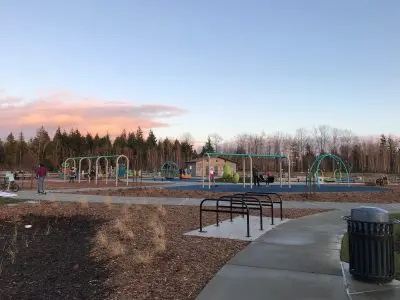 Playground at Cordata Park A large playground with adaptive swings