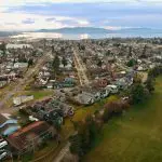 Aerial photo of a neighborhood