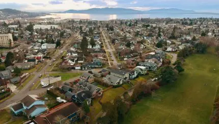 Aerial photo of a neighborhood