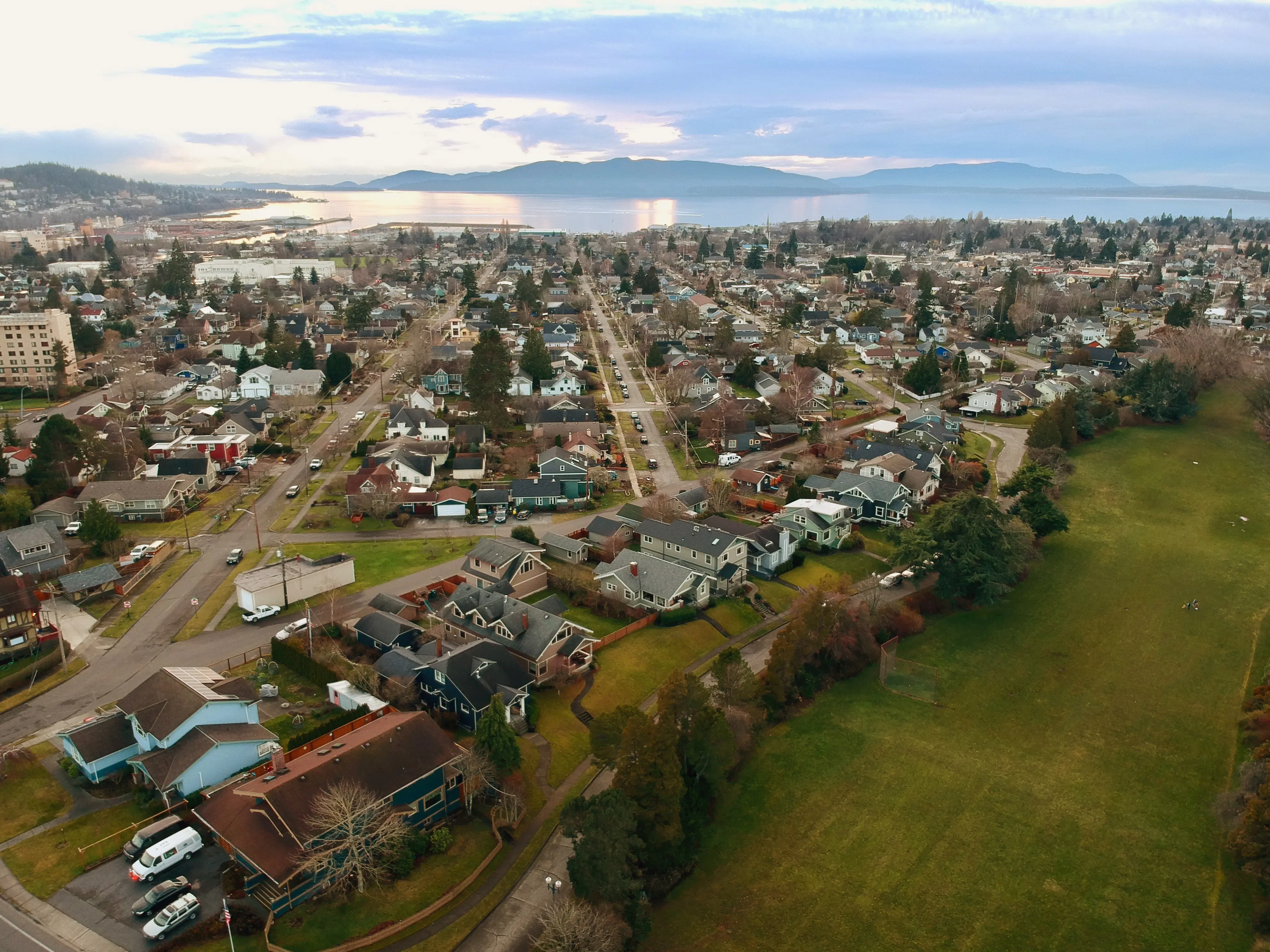 Aerial photo of a neighborhood