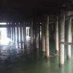 Whatcom Creek flowing under the State-Ellis Street bridge