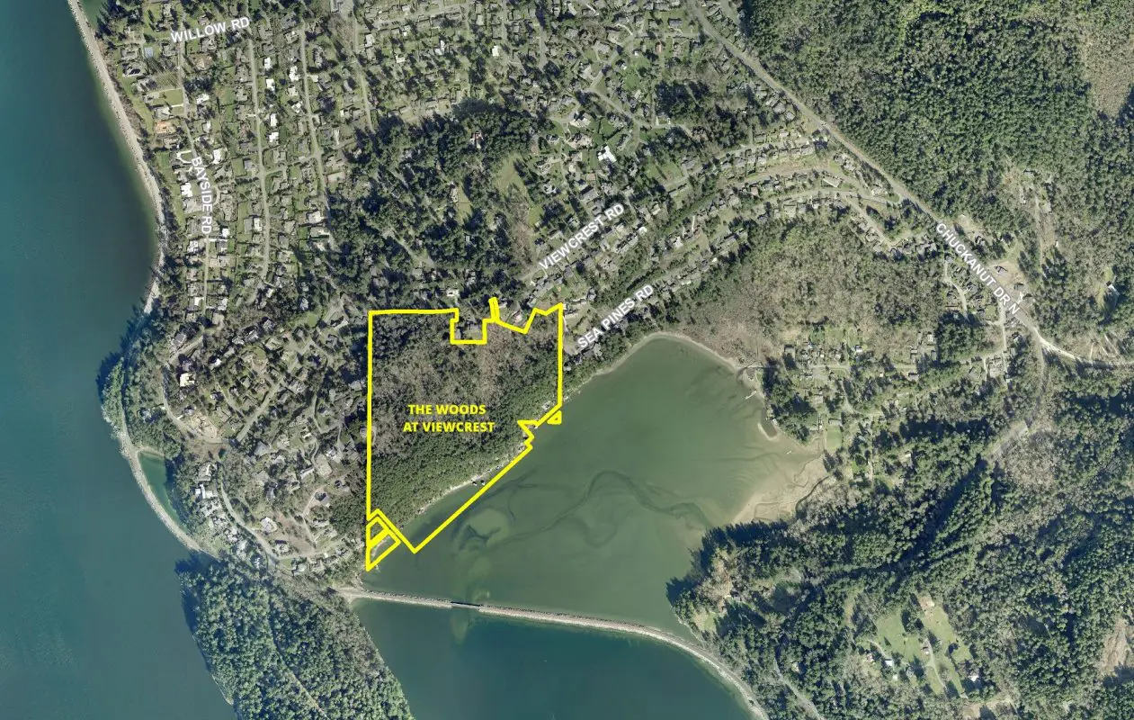 Aerial view of development project boundaries