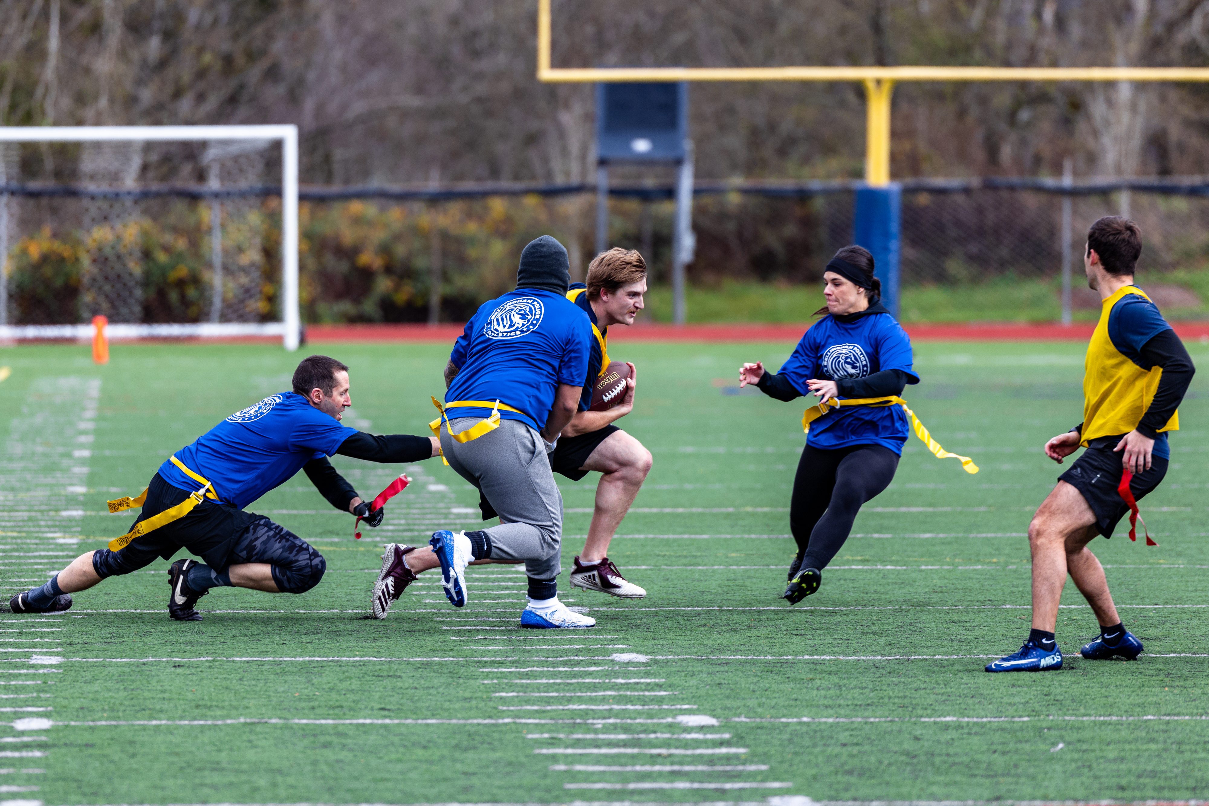 People play flag football