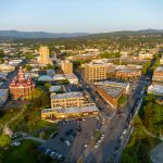 Looking at downtown Bellingham from above.