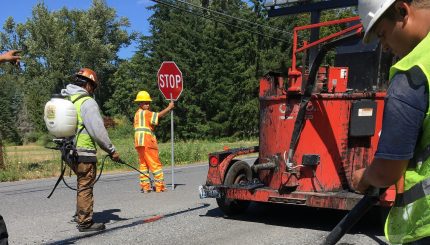 crack sealing on Bakerview July 15