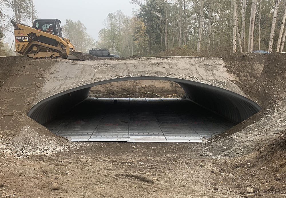 large fish passable culvert with wide flat bottom