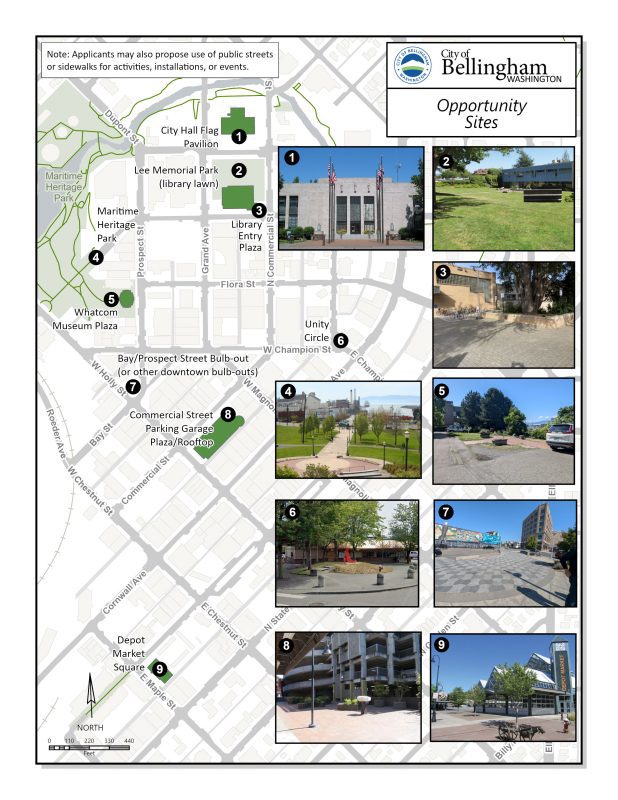 Map showing downtown "Opportunity Sites."