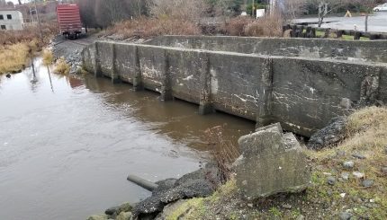 Concrete structure over water