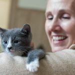 Mayor Kim Lund holds a kitten