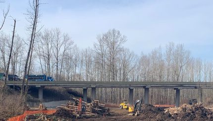 Orchard connector long shot clearing under I-5