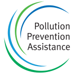 Green and blue lines creating a circle around the words Pollution Prevention Assistance