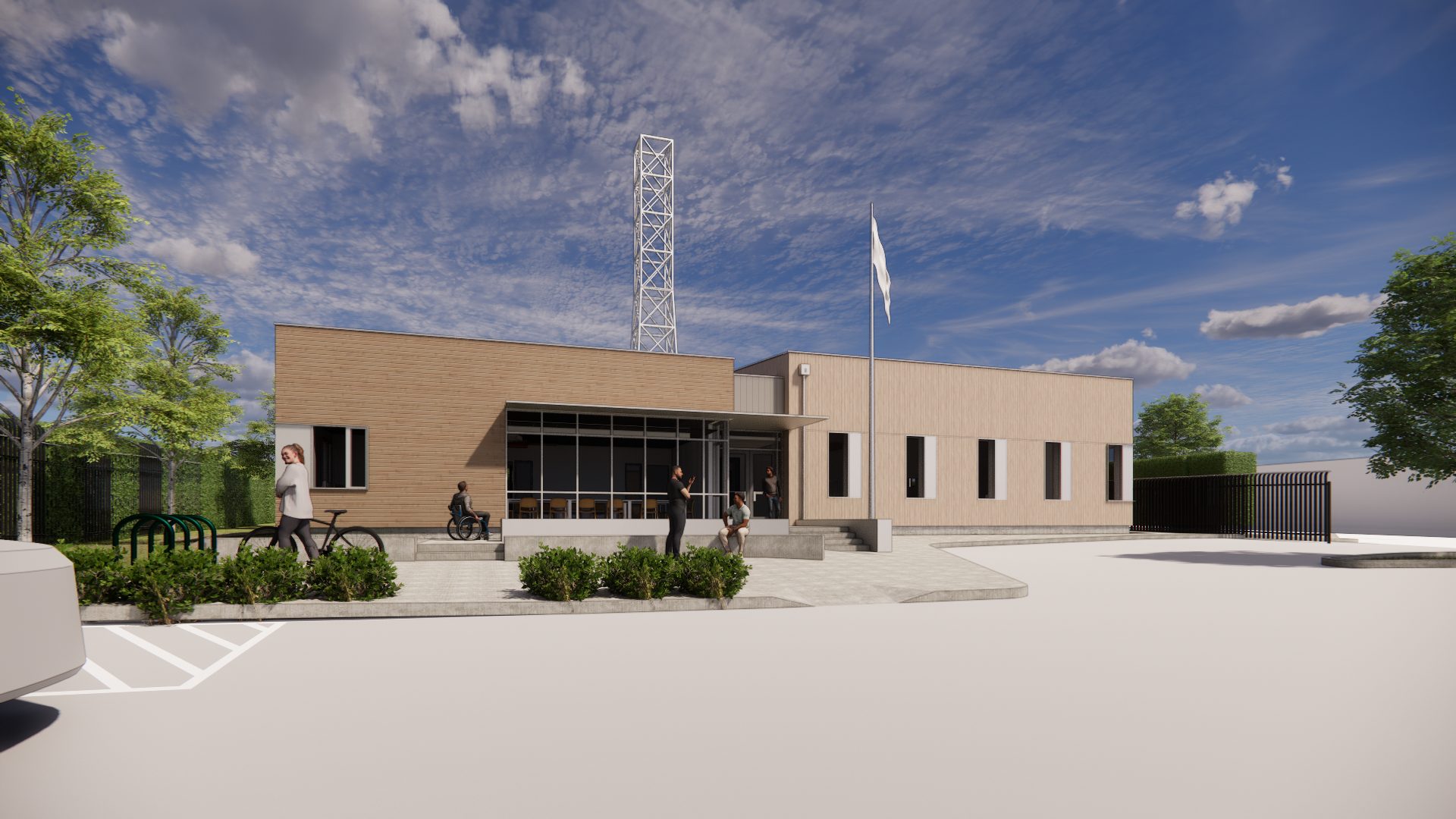 Rendering of building showing new dispatch facility