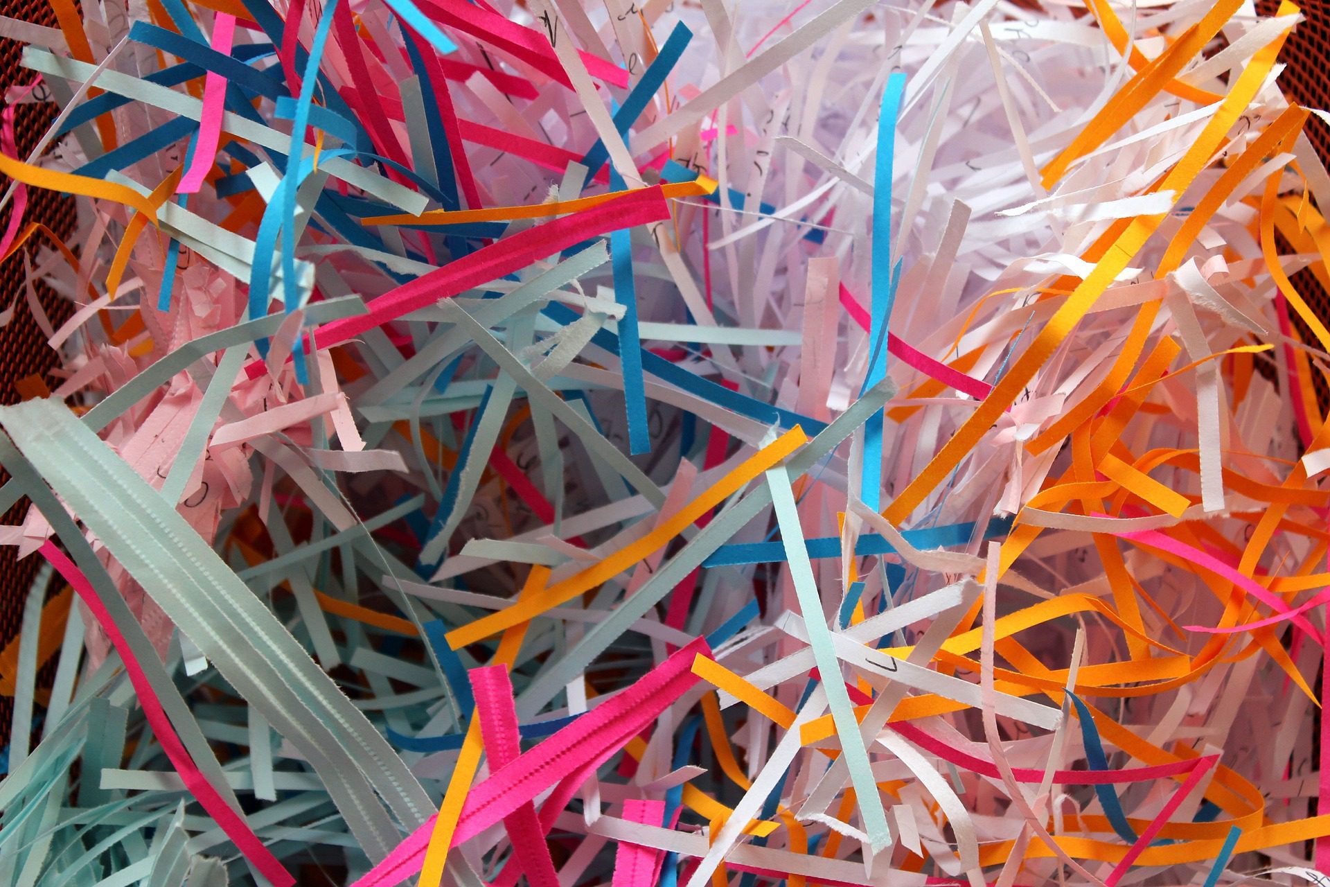 Colorful shreds of paper