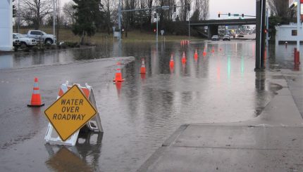 Flooded roadway